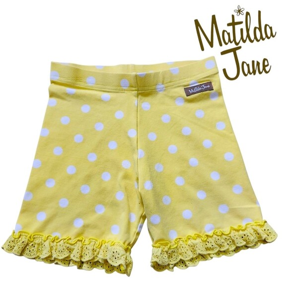 Matilda Jane Other - Matilda Jane Girls Kids Yellow Polka Dots "Oh Sunny Day" Ruffled Shorts Size 8